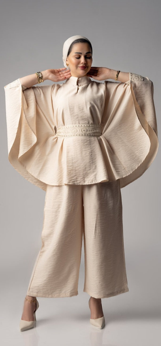 Women's beige suit by Lebsaty