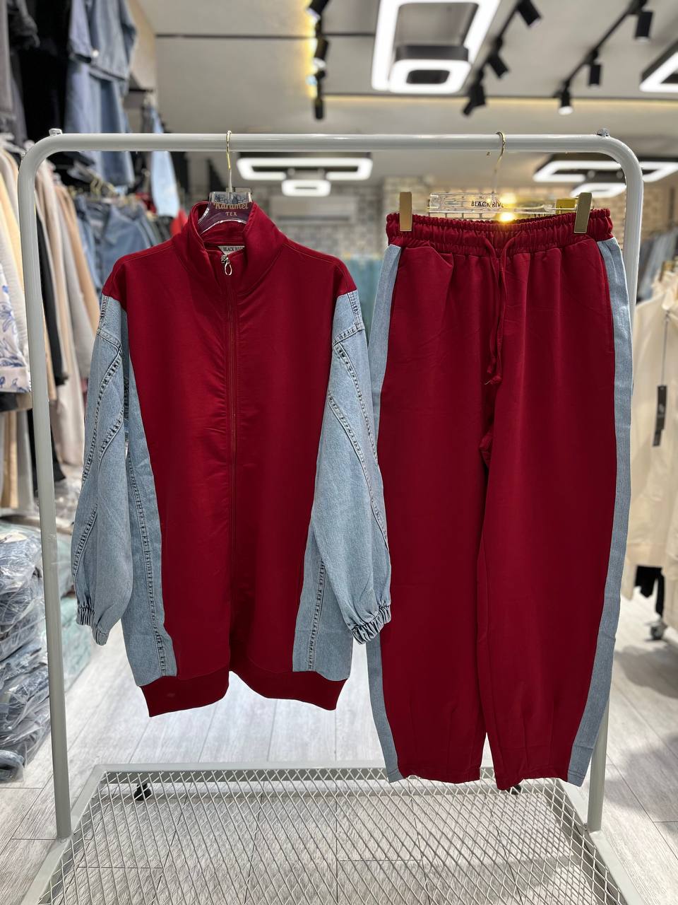 Denim Tracksuit with Cotton sides