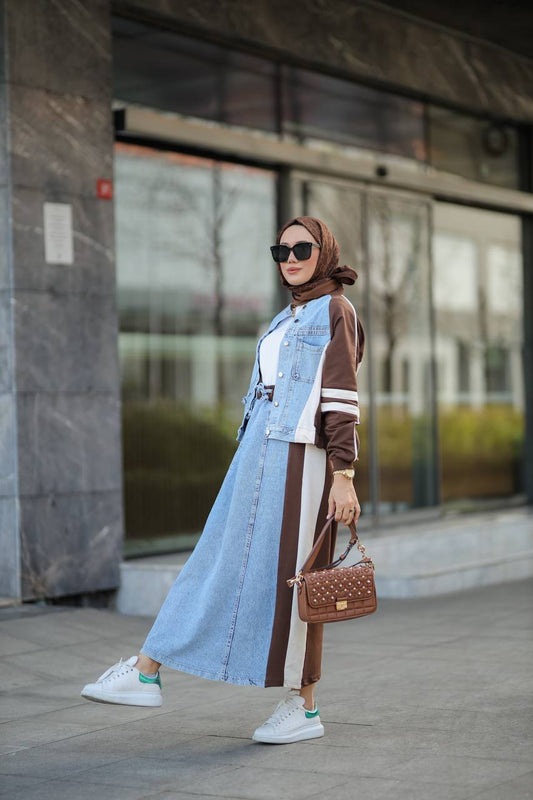 Skirt  Tracksuit – Denim & Cotton in Cappuccino