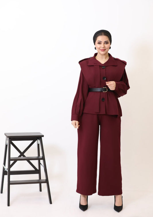 Red Suit with a black belt by Lebsaty