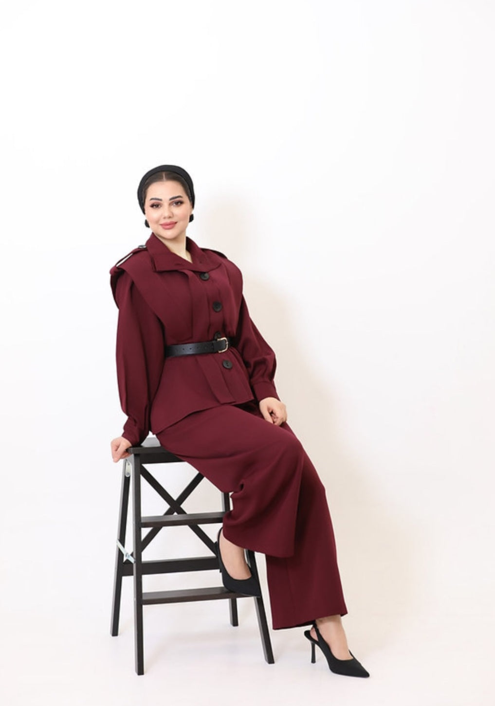 Red Suit with a black belt by Lebsaty