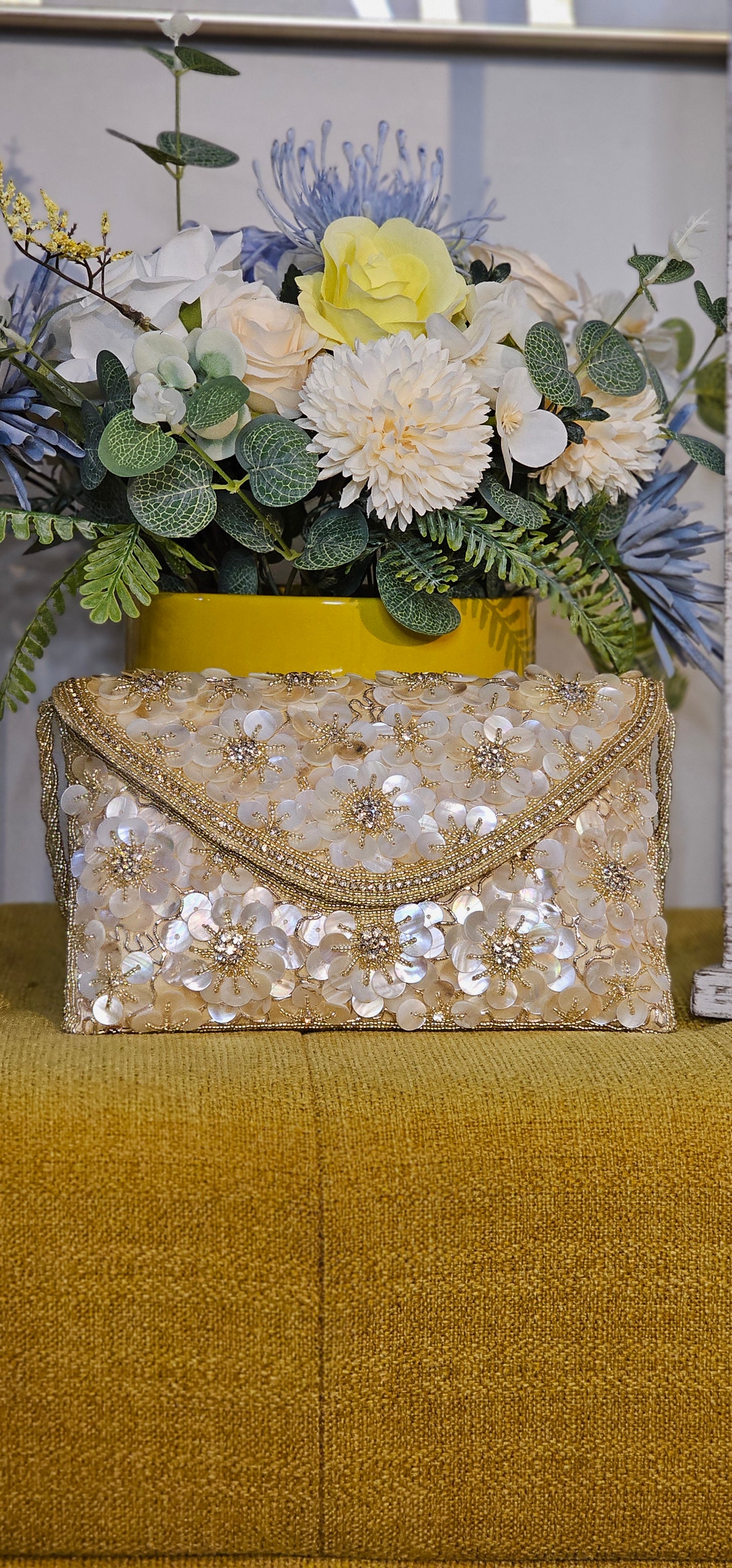 Bolso de mano de lujo con cuentas hecho a mano