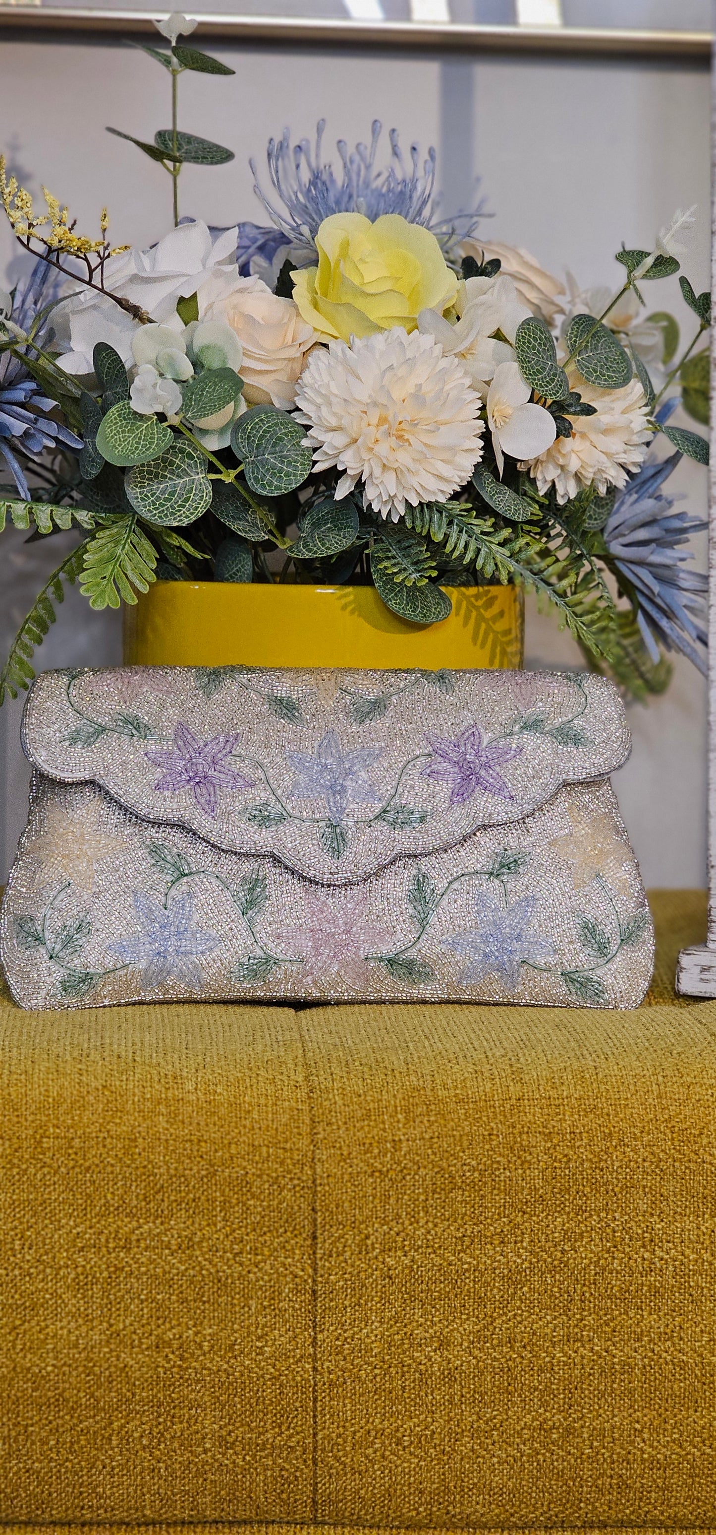 Bolso de mano de lujo con cuentas hecho a mano