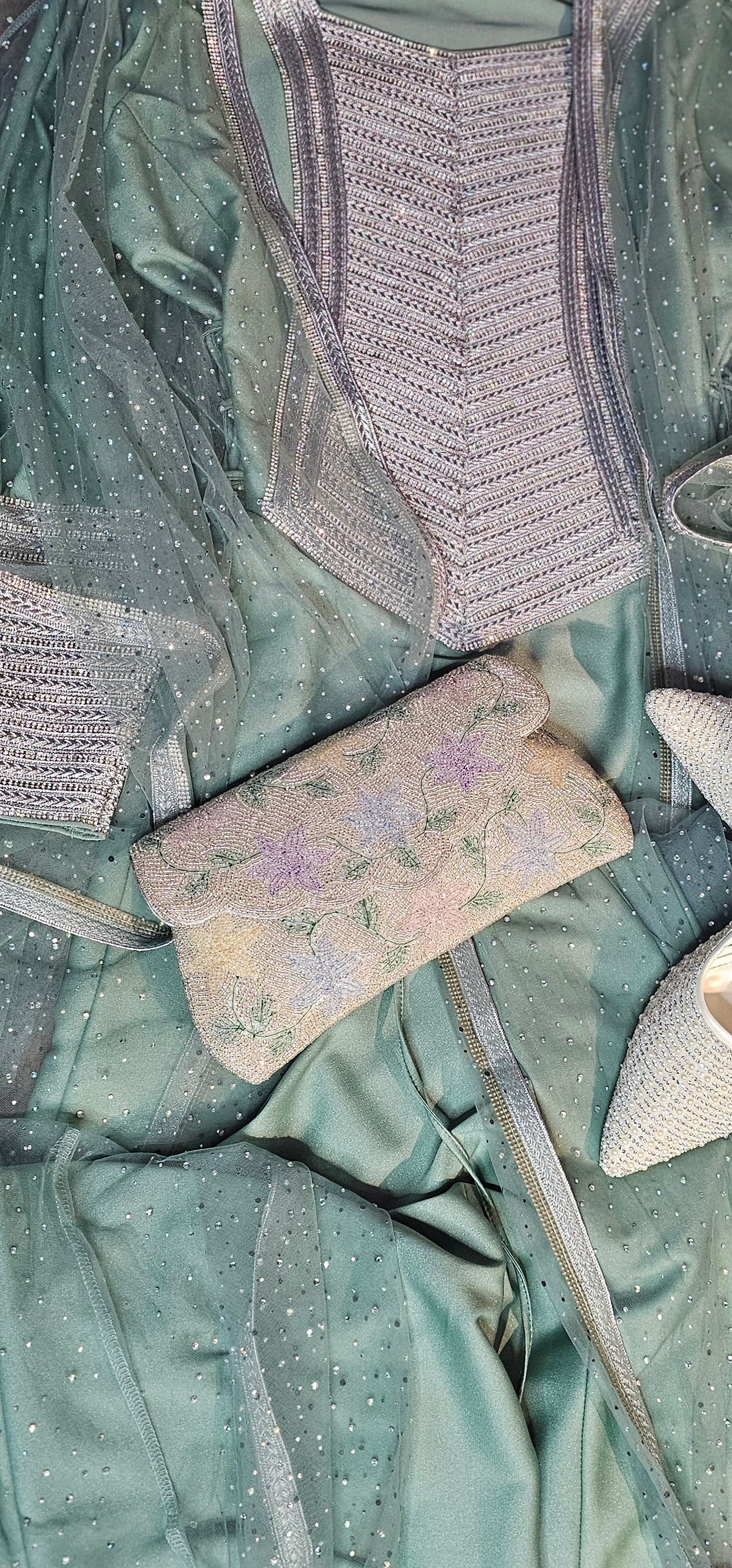 Bolso de mano de lujo con cuentas hecho a mano