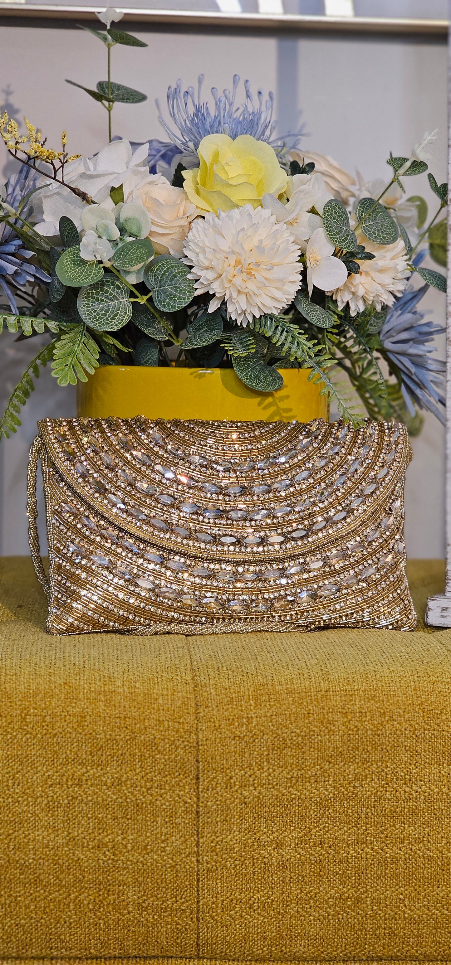 Bolso de mano de lujo con cuentas hecho a mano