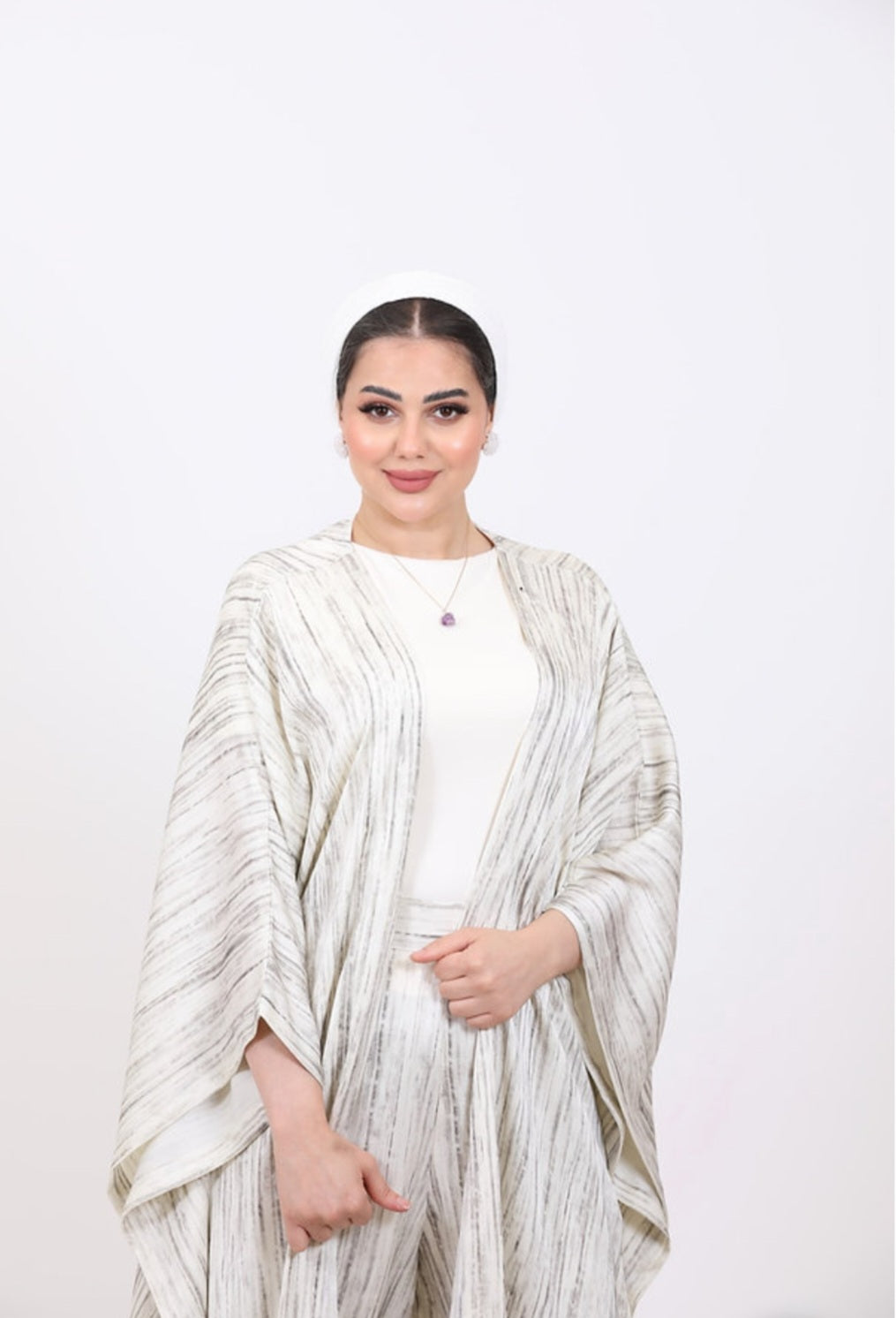 White Cardigan Suit by Lebsaty