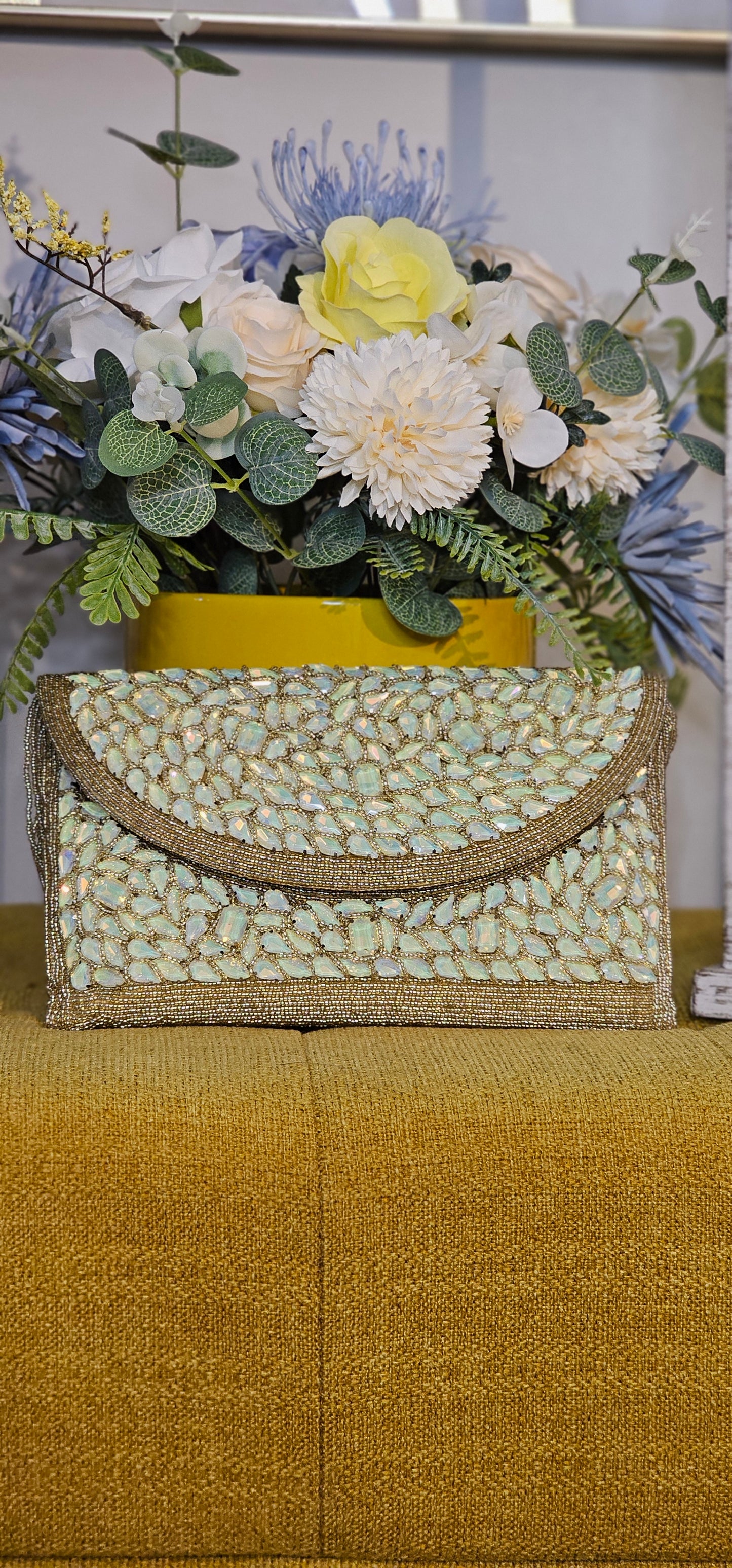 Bolso de mano de lujo con cuentas hecho a mano