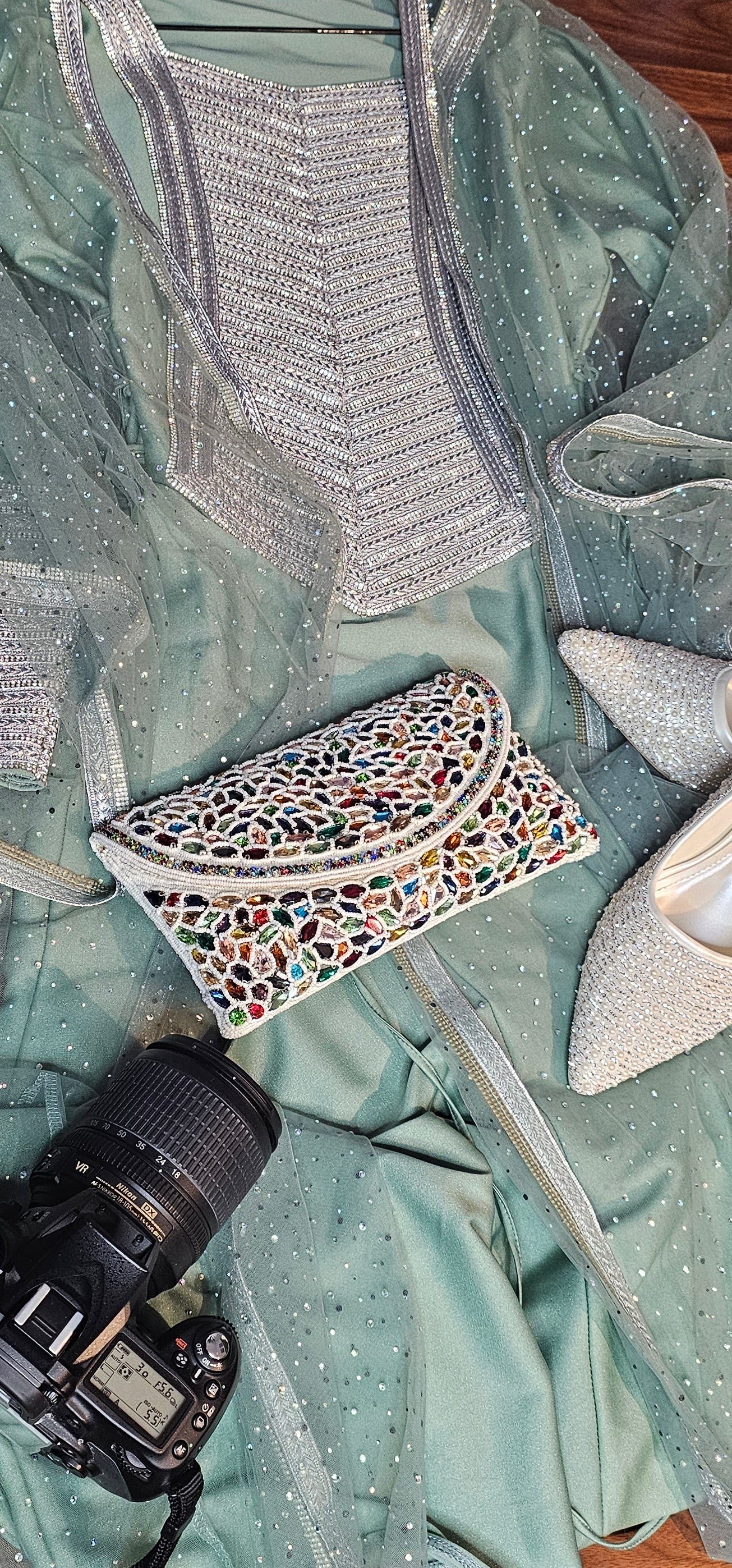 Bolso de mano de lujo con cuentas hecho a mano