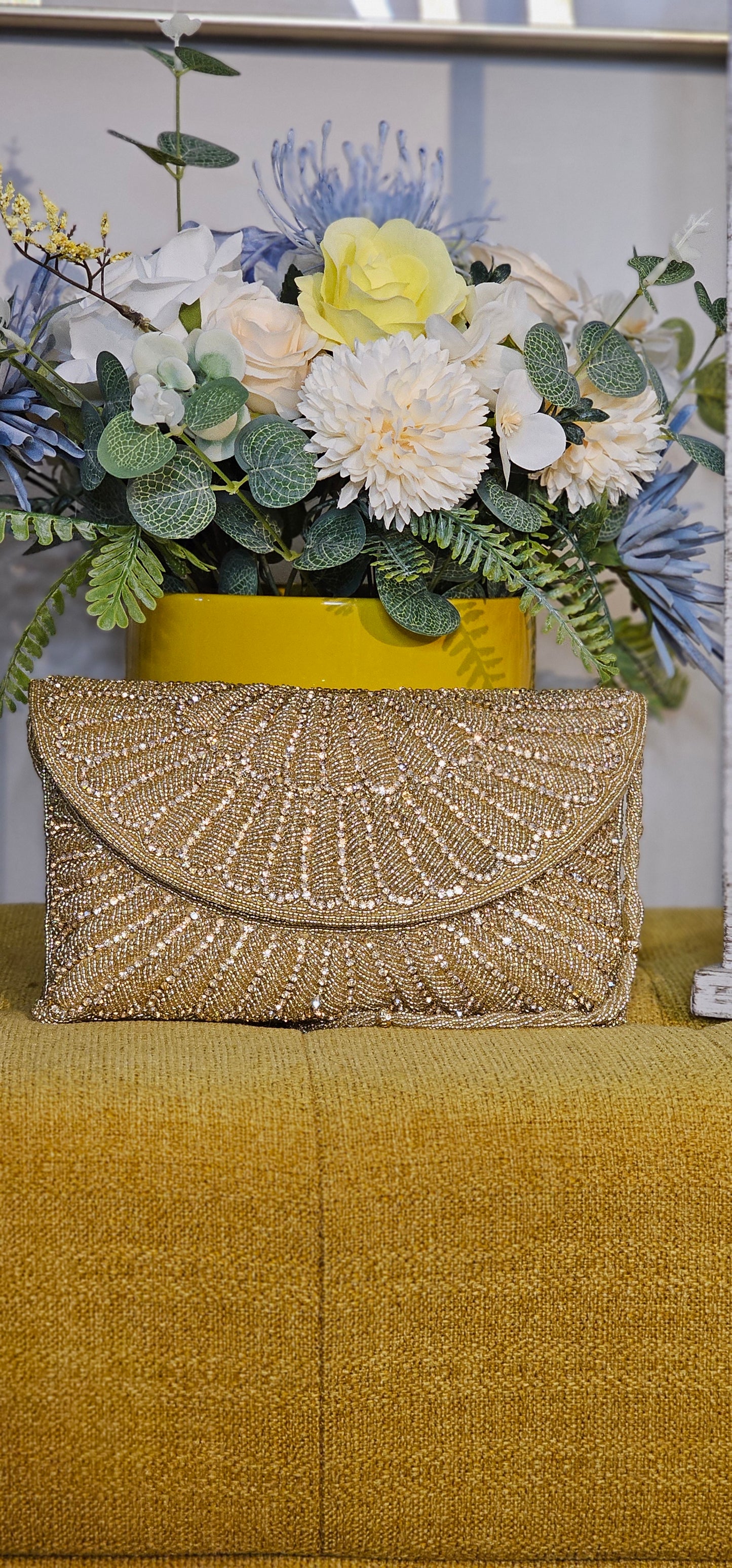 Bolso de mano de lujo con cuentas hecho a mano