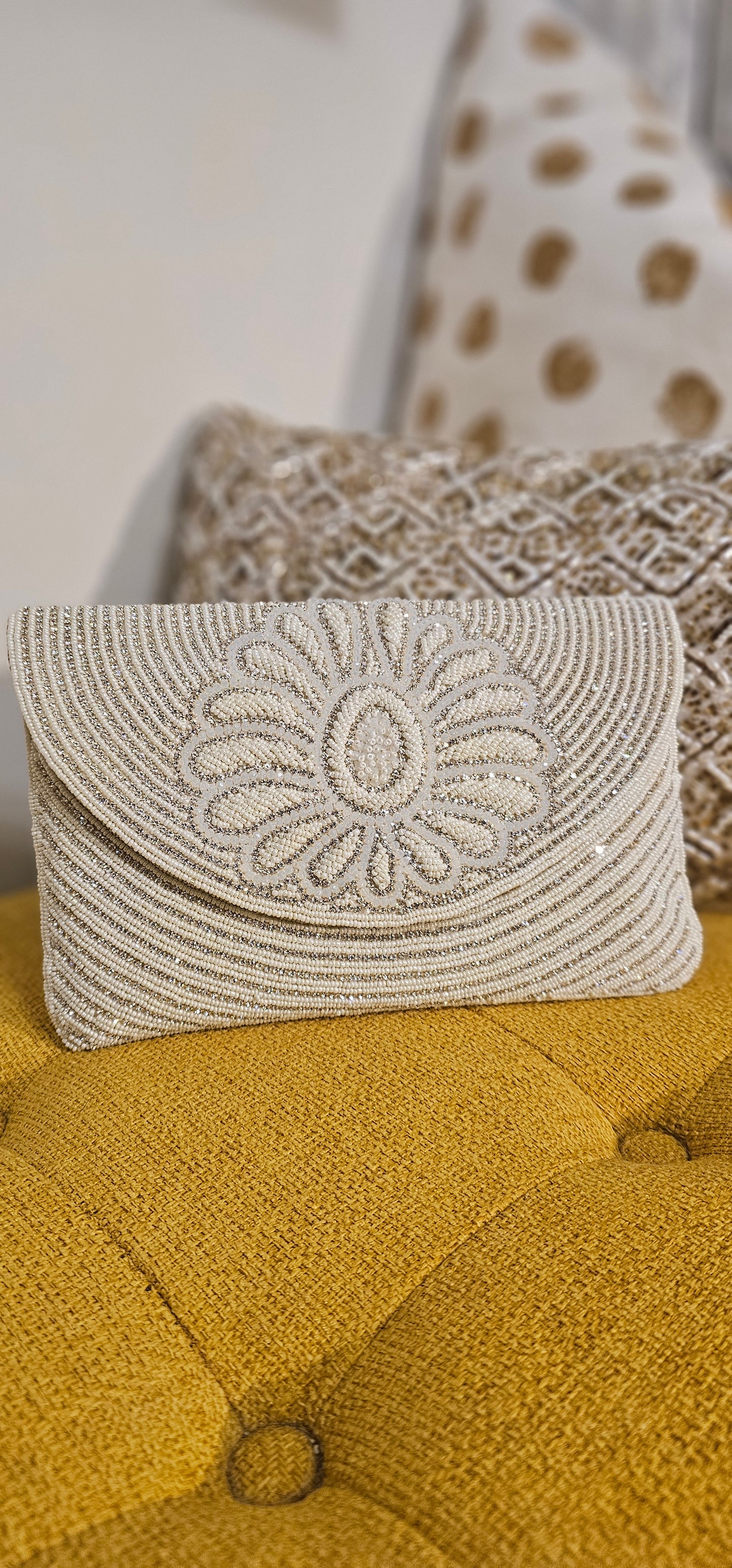 Bolso de mano de lujo con cuentas hecho a mano