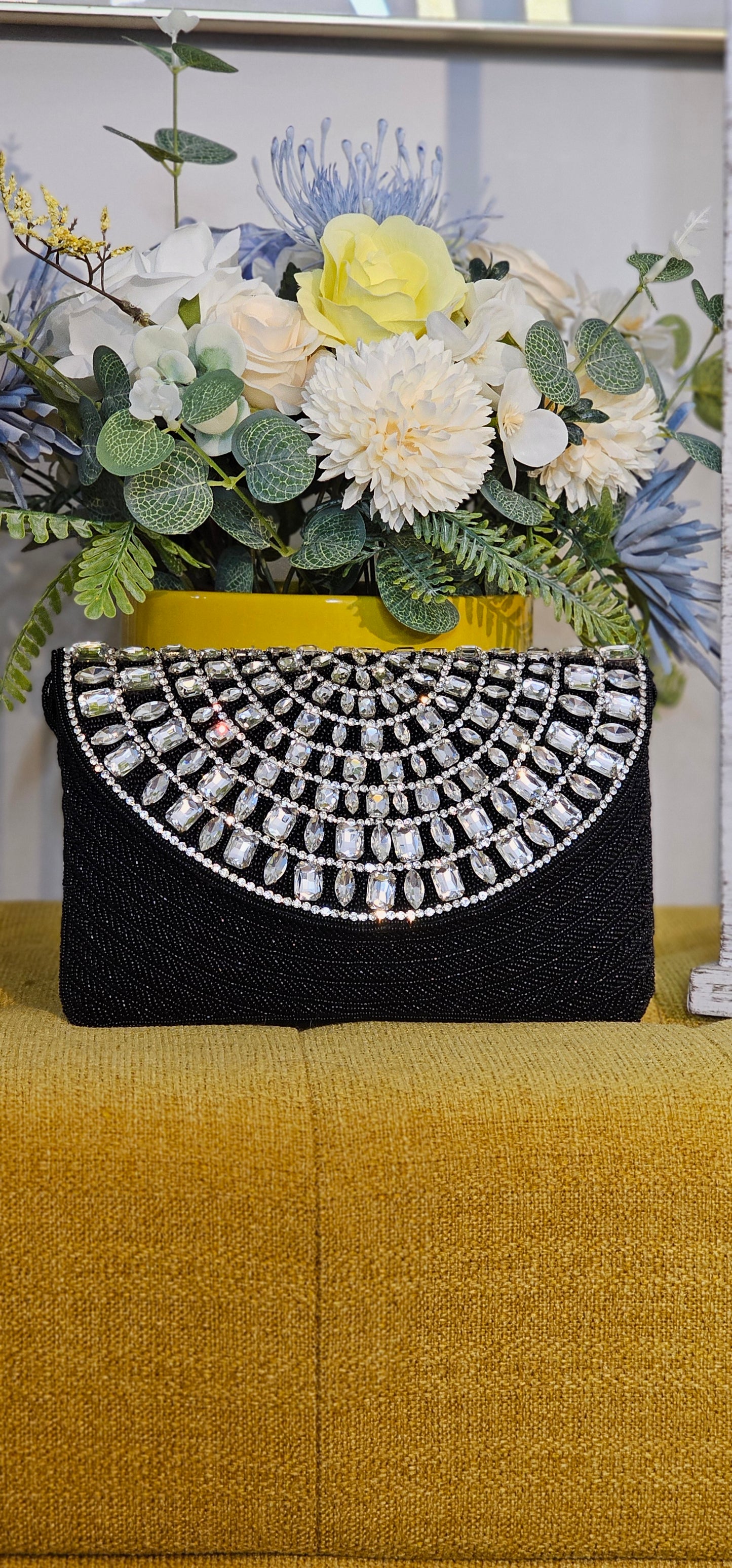 Bolso de mano de lujo con cuentas hecho a mano