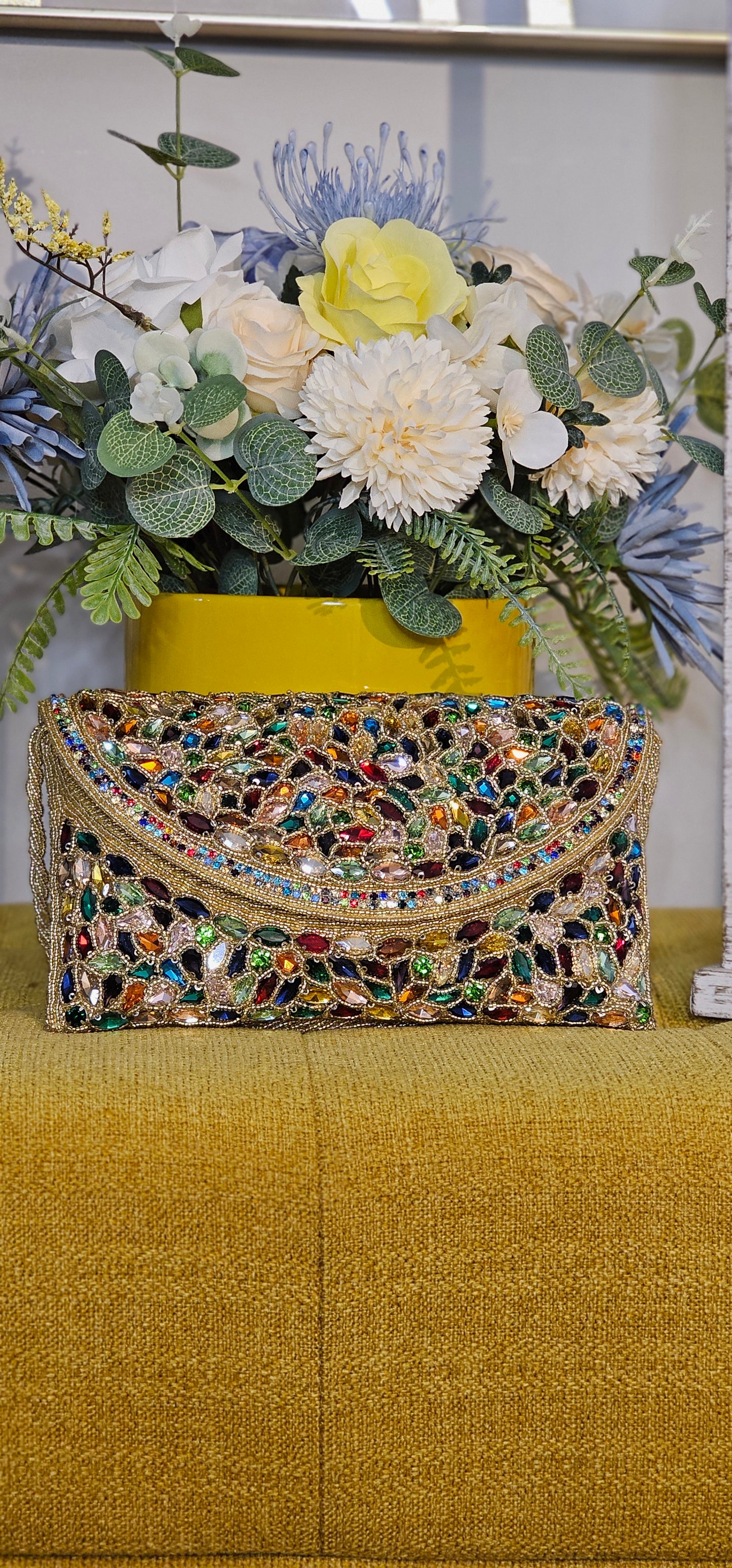 Bolso de mano de lujo con cuentas hecho a mano