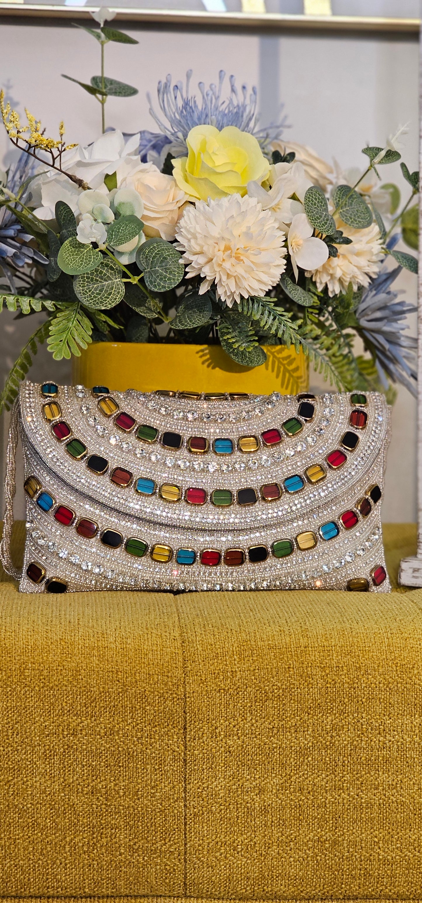 Bolso de mano de lujo con cuentas hecho a mano